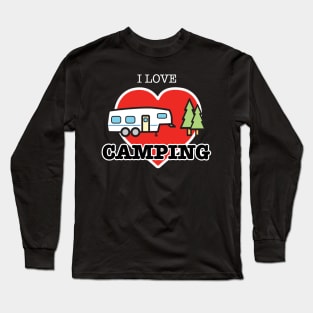 I Love Camping - Heart and Fifth Wheel Long Sleeve T-Shirt